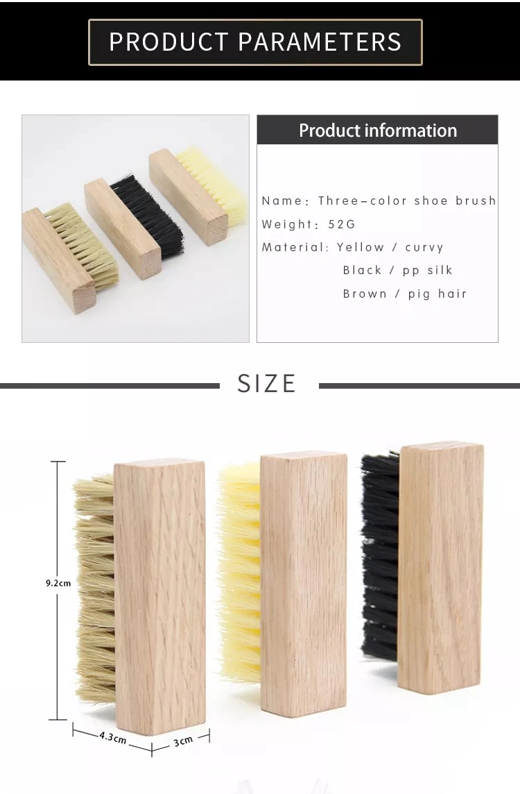 Factory Wholesale Plastic Hair Pig Hair Wooden Sneaker Shoe Cleaning Brush