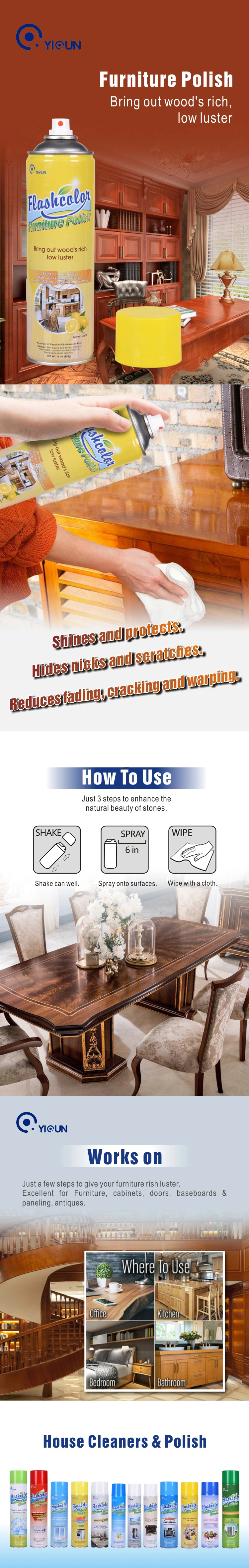 Wood Leather Care Cleaning Polishing and Waxing Furniture Spray