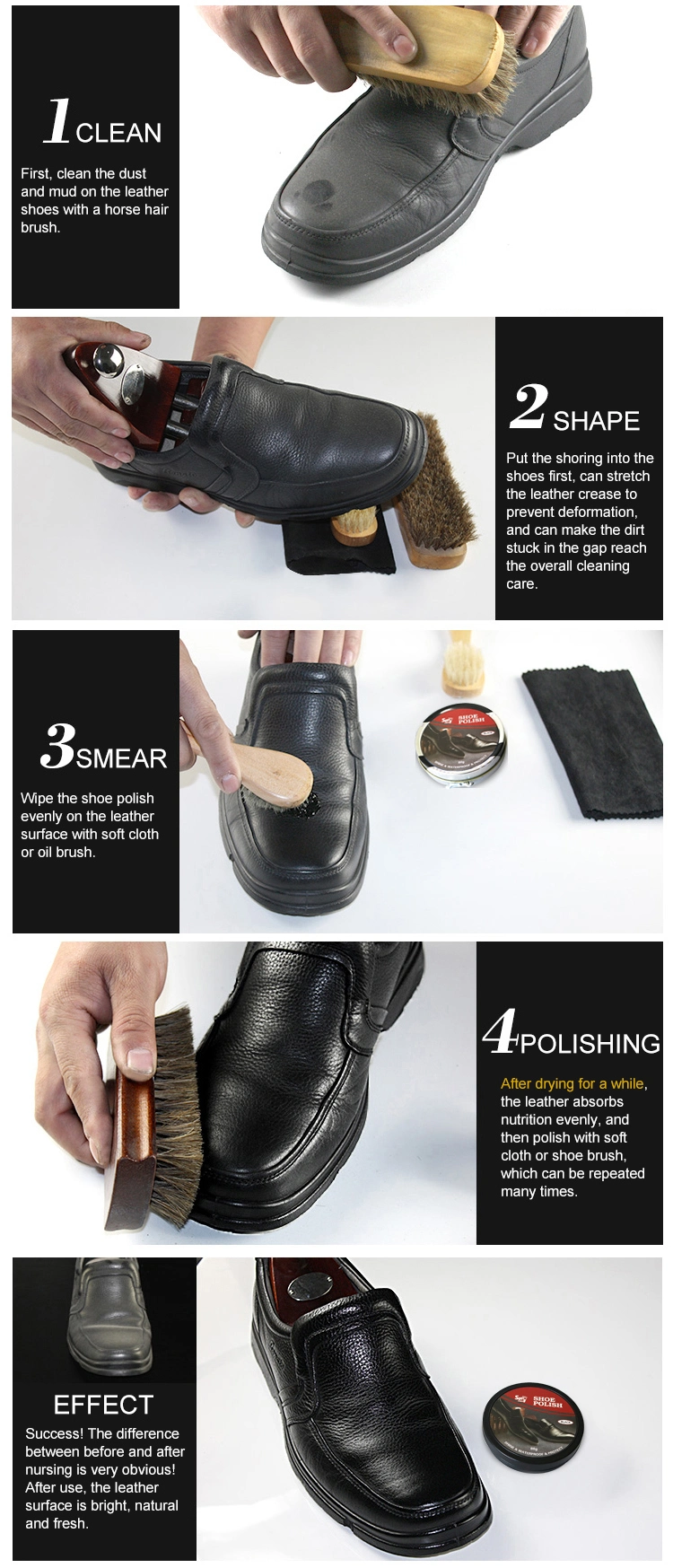 Customized Size and Logo Shoe Shine Shoe Polish