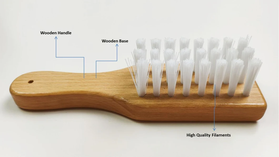 Soft Bristle Shoes Brush, Hangable Laundry Clothes Cleaning Scrubber, Home Household Cleaning Brushes - Wood Handle