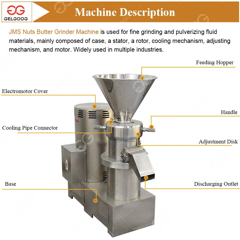 Industrial Jms Series Hazelnut Grinder Machine Almond Paste Cashew Peanut Butter Grinding Machine