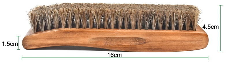 Custom Logo Leather Cleaning Polish Shoe Brush 100% Horsehair Wooden Shoe Brush Wholesale
