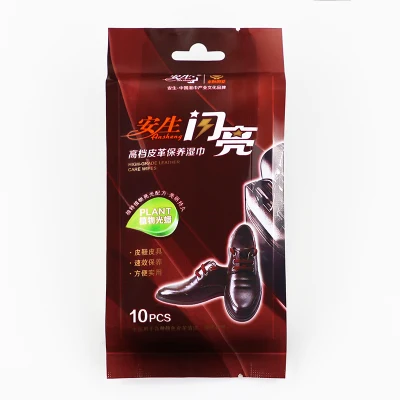 China Factory Popular Plant Wax Shinny Cleaning Shoes Wet Wipes