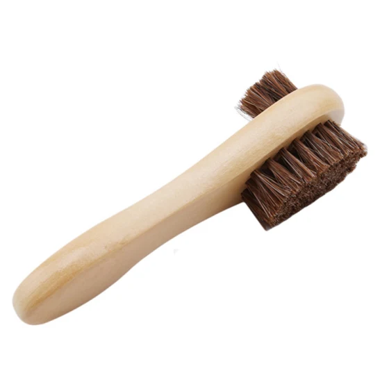 OEM Long-Handled Log Colored Bristle Shoe Brush Cleaning Shoe Brush Wooden Shoe Brush